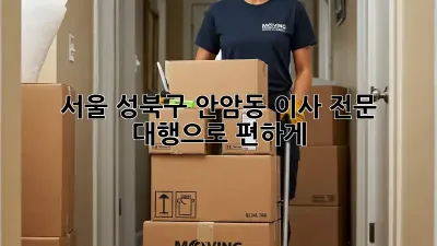 서울 성북구 안암동 이사, 전문 대행으로 편하게!