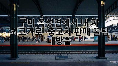 구미 옥성면에서 내 차 최고가로 👋 중고차 판매 꿀팁 대방출! 🚗💨